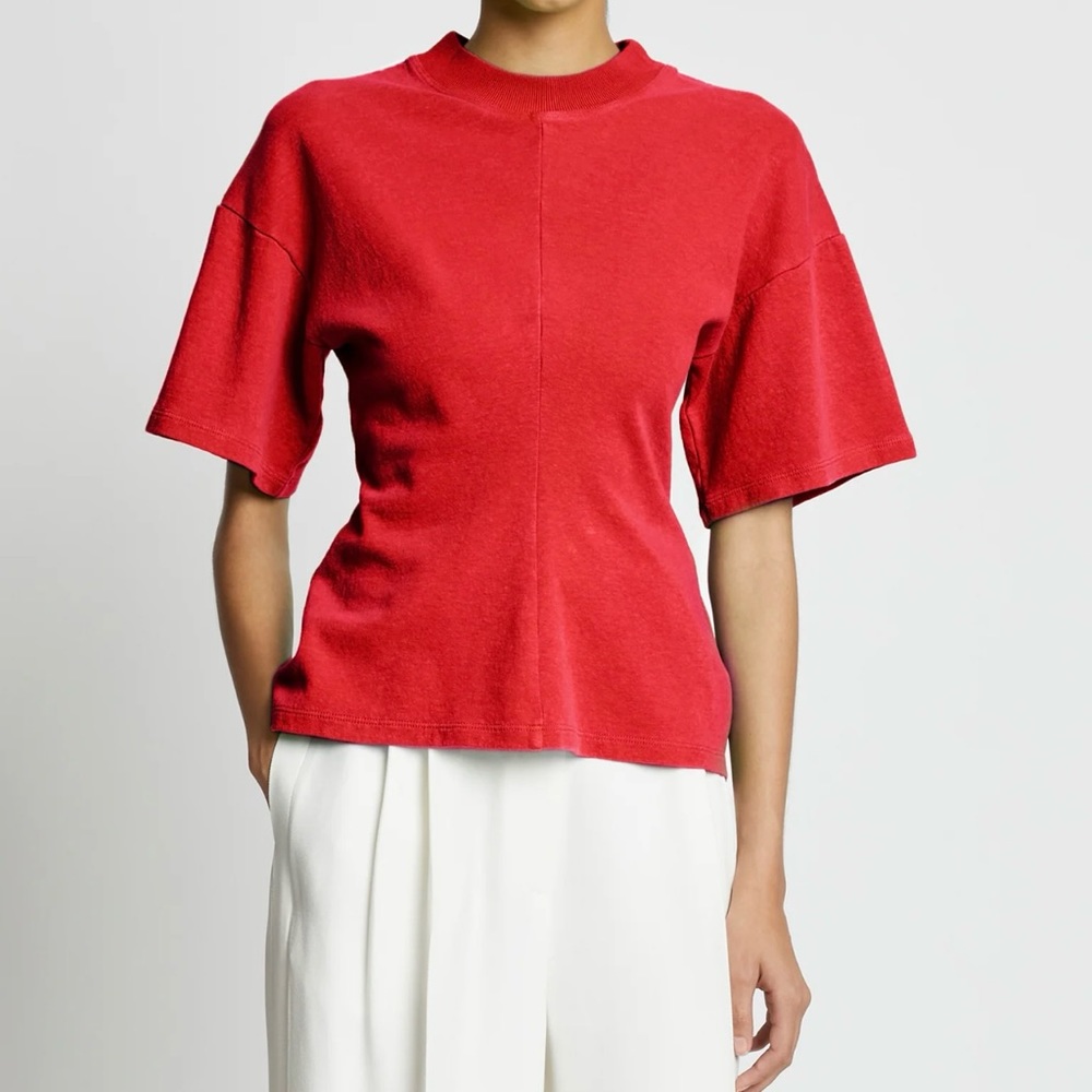 NWT Proenza Schouler Eco Cotton Waisted T-Shirt Poppy Red Medium